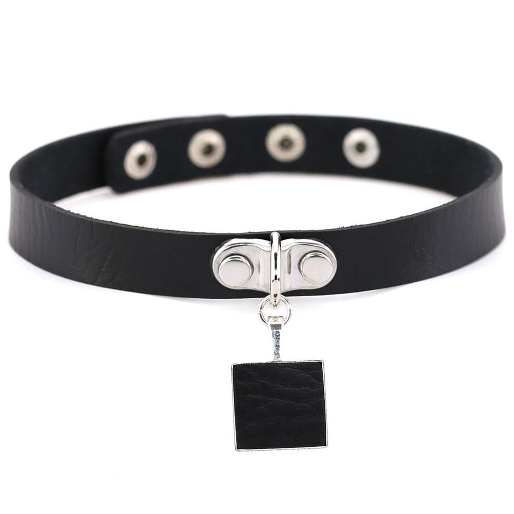 Black Leather Rivet Choker