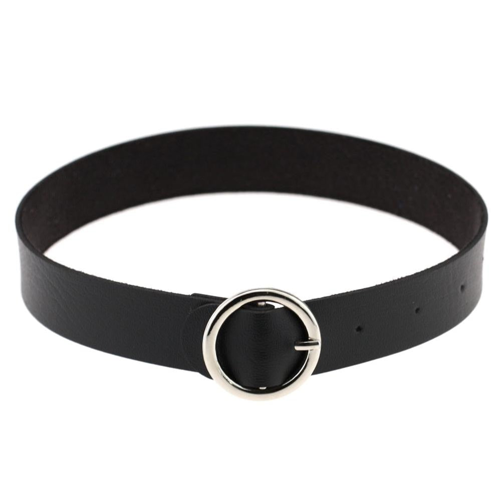 Black Leather Rivet Choker