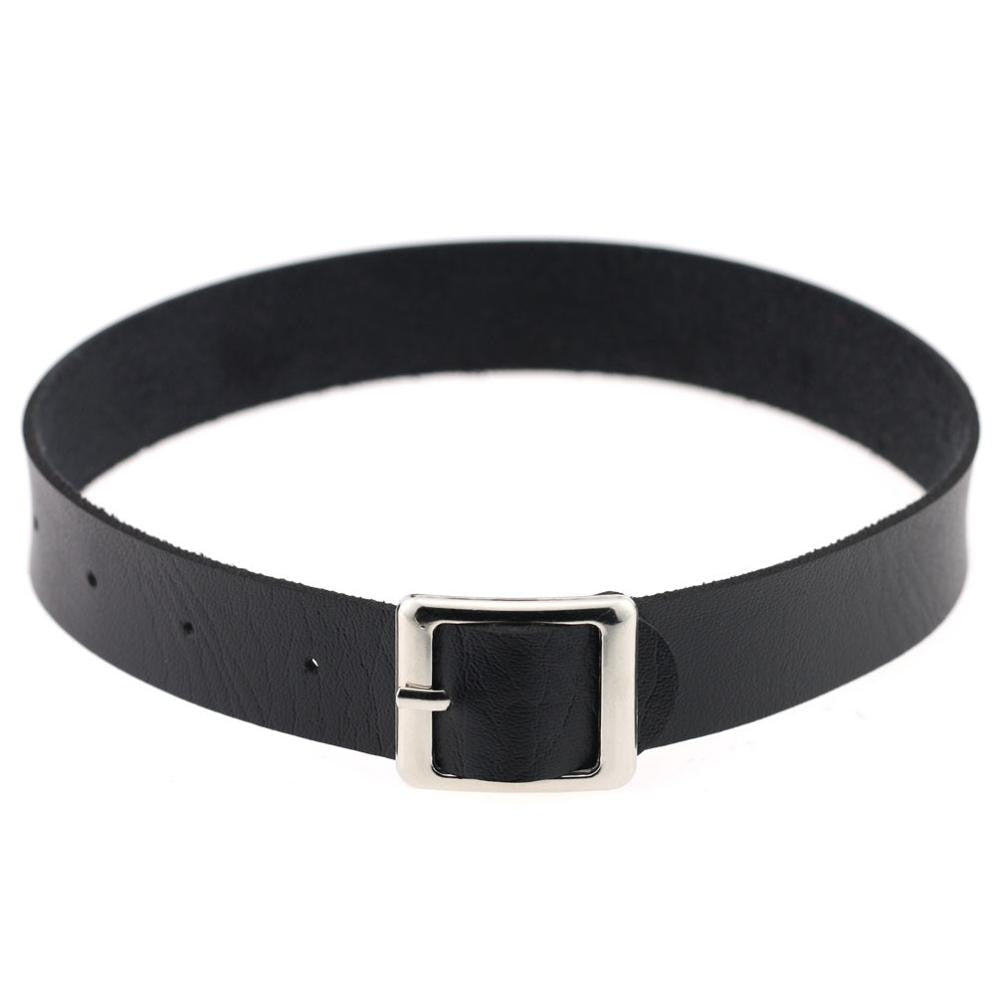 Black Leather Rivet Choker