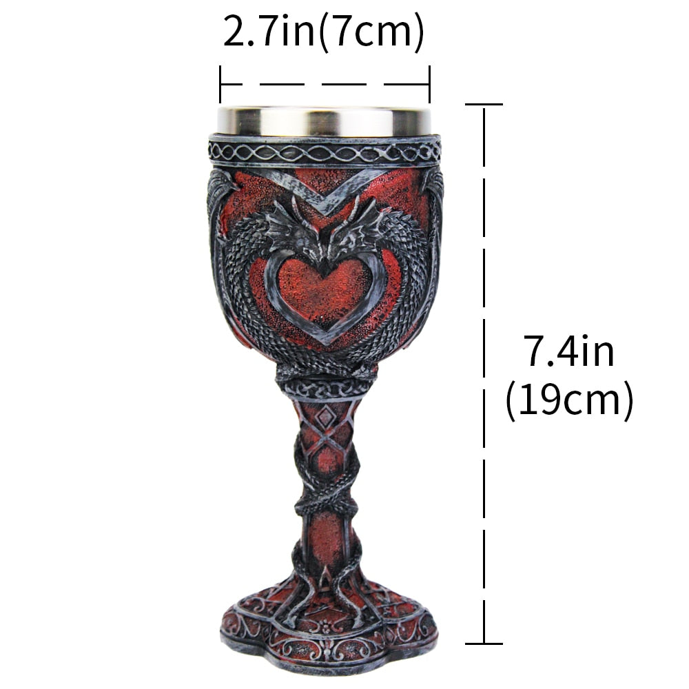 Double Dragon Wine Goblet Beer Mug