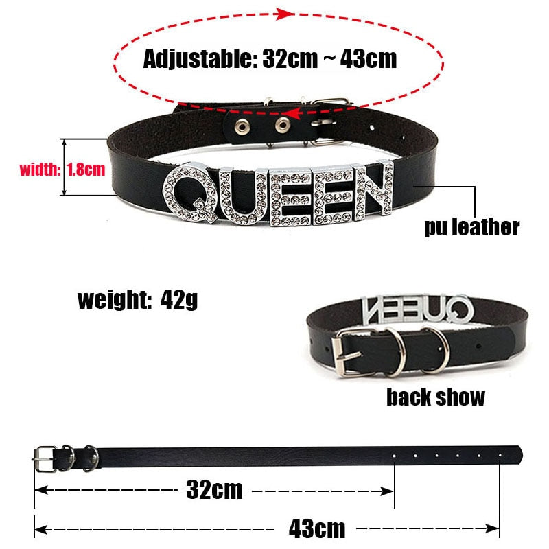 Sexy Goth Rhinestone Letters Customizable Choker