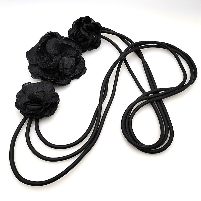 Long Flower Chain Necklace