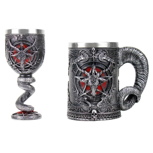 Baphomet Pentagram Wine Goblet Beer Mug