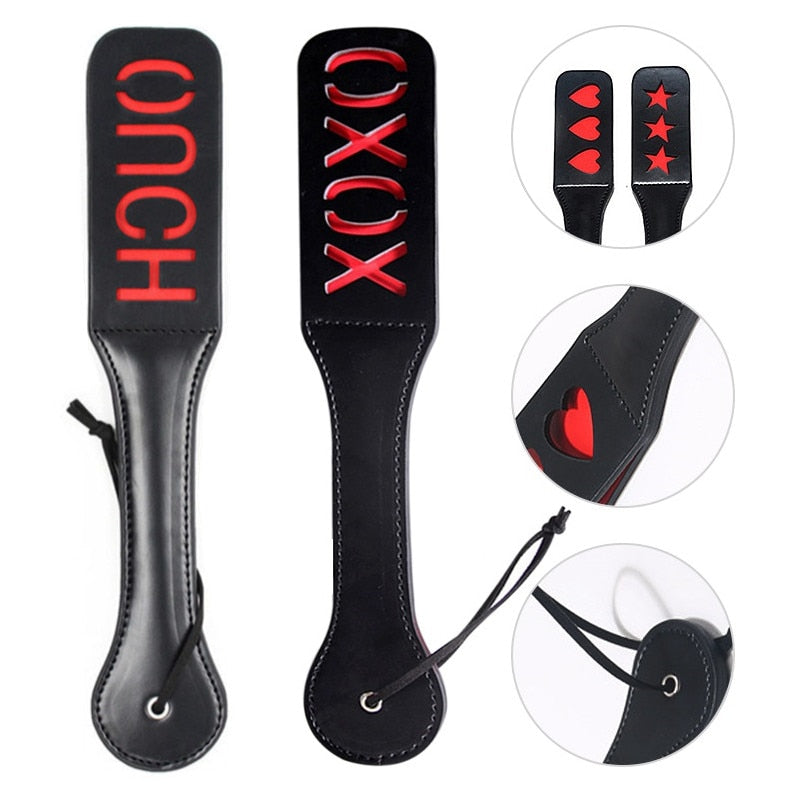 Double-deck Leather BDSM Slave Paddle